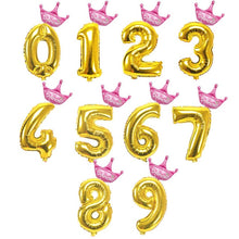 Load image into Gallery viewer, Gold Silver Crown Figure Balloons 32"
