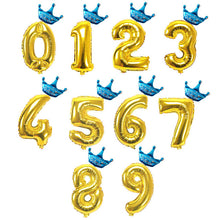 Load image into Gallery viewer, Gold Silver Crown Figure Balloons 32"