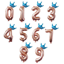 Load image into Gallery viewer, Gold Silver Crown Figure Balloons 32"