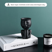 Load image into Gallery viewer, Character Portrait Flower Pot Desktop Vase Resin Succulents Plant Pot Abstract Human Face Flower Pot Home Micro Landscape Decor