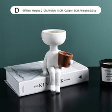 Load image into Gallery viewer, Character Portrait Flower Pot Desktop Vase Resin Succulents Plant Pot Abstract Human Face Flower Pot Home Micro Landscape Decor