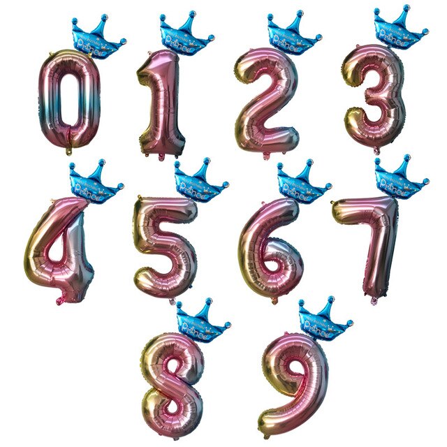 Gold Silver Crown Figure Balloons 32