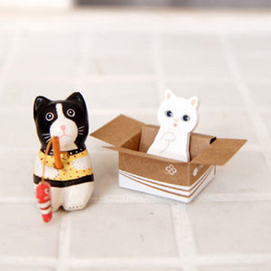 FangNymph Cute Cat Dog Box Stickers Scrapbooking Kawaii 3D Cartoon Stationery Sticky Notes School Supplies Post It Memo Pad