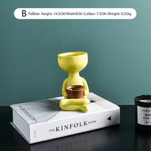 Load image into Gallery viewer, Character Portrait Flower Pot Desktop Vase Resin Succulents Plant Pot Abstract Human Face Flower Pot Home Micro Landscape Decor
