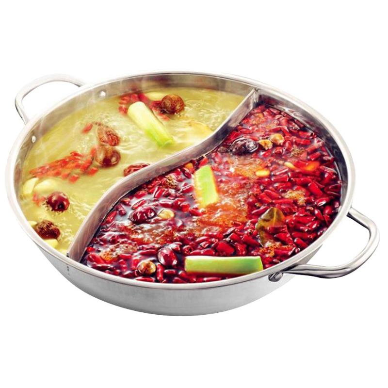 Cooking Pot Stainless Steel Single-Layer Cooking Pot Double Ear Duck Mandarin Fondue Hot Pot Cooking Pot